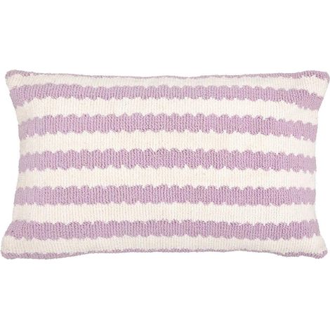Coussin Déco Rayé "Poolside" 38x58cm Lilas