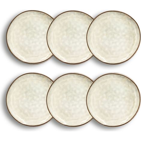Lot de 6 assiettes desserts en grès 20,5cm, BORAL (1/5)
