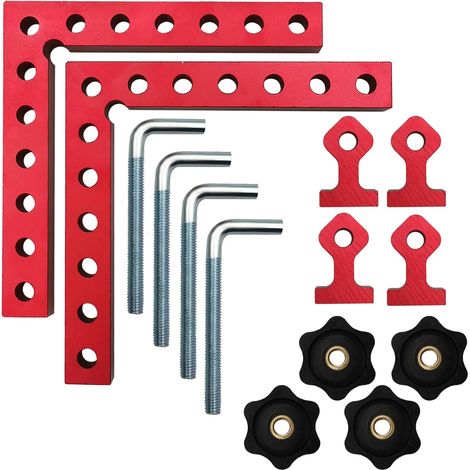 90°-Winkelset aus Aluminiumlegierung, 2-teilig, 5,5 x 5,5 Zoll – Positionierwerkzeug für Holzbearbeitung, Möbelbau und Bilderrahmen – Ideal für Handwerker und Heimwerker (1/4)