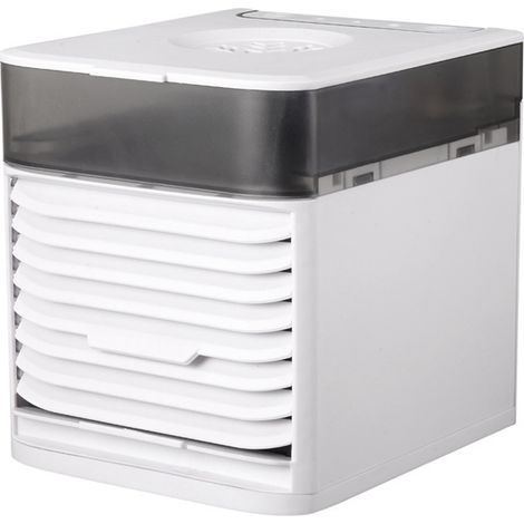 Tragbare Klimaanlage, Mini-USB-Kühler mit Nebelfunktion und 7-farbiger Beleuchtung, für Schlafzimmer, Büro und Camping