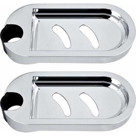 Douche Porte-Savon, 2 Pièces Porte-Savon pour Barre de Douche éponge Murale Titulaire Savon Saver Plateau étagère de Douche Réglable pour Barre de Douche Diamètre du Trou 25 mm (1/5)