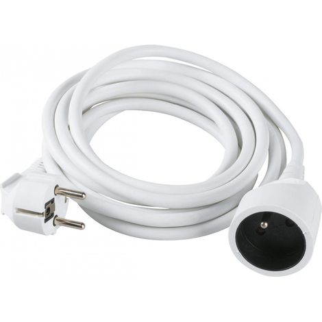 Flexibles Verlängerungskabel Weiß H05 VV-F 3G 1,5 mm² 10