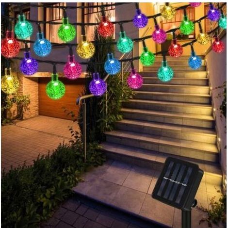 Guirlande Solaire Extérieure 12M 100 LED Guirlande Lumineuse Multicolore avec 8 Modes & Étanche IP65 Lampe Decorative Idéal pour Maison, Jardin, Festival, Arbre de Noël (1/4)