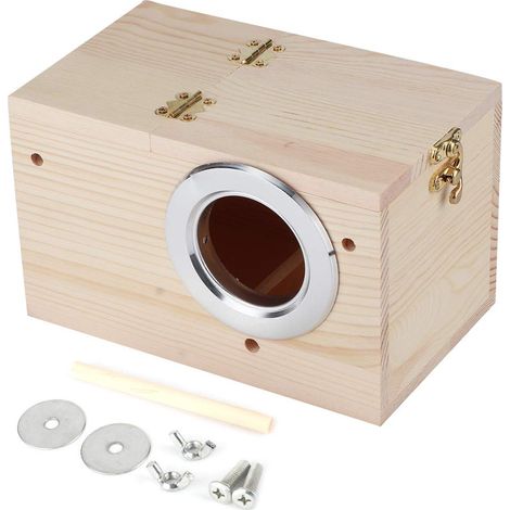 GARRYFIZH Maison d'oiseaux en bois 12x12x19.5cm, boîte d'incubation d'animaux domestiques, accessoires de décoration de jardin extérieur (1/5)