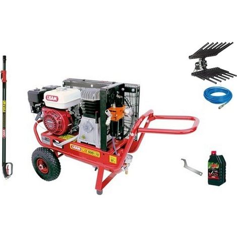 Kit raccolta olive per 1 operatore Lisam LM031 motocompressore Lisam LM 500/10 professionale con motore Honda GX 160 - AT04 2,50-4,00 mt