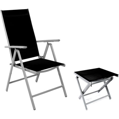 Hochlehner+Klapphocker Set Silbergrau/Schwarz 7 Positionen-MMC5000S-MMC5001S (1/5)