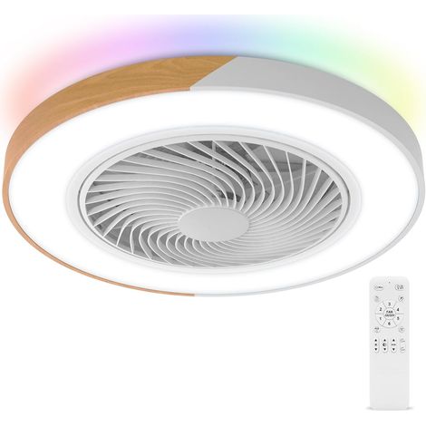 Ventilateur plafond, Ventilateur Plafond avec Lampe LED, 6 Vitesse du Vent, 18 W LED 3000 K-6000 K (1/5)