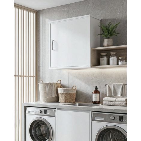 Pensile NEXA WALL 45 – Mobile Pensile in PVC con Ripiano Interno – 45x34x52 cm Bianco (1/4)