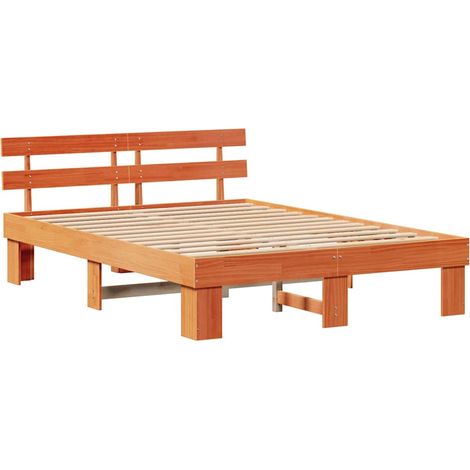 Lit double,Lit adulte,Cadre de lit avec tête de lit Marron 160 x 200 cm CFW9134407 (1/5)
