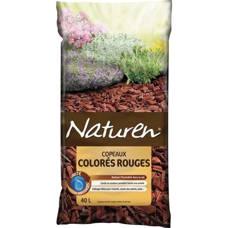Mulch Naturen copeaux colorés rouges 40l nicht fliegend Mulch