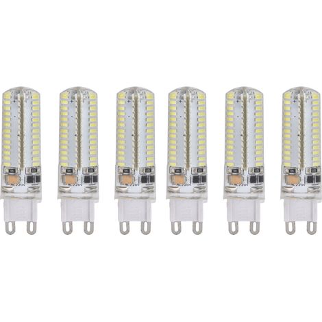 6 Ampoules LED G9 5W 104 LED Étanches IP45 Lumière Chaude pour Lustre Applique Murale Maison 220V - Lot de 6
