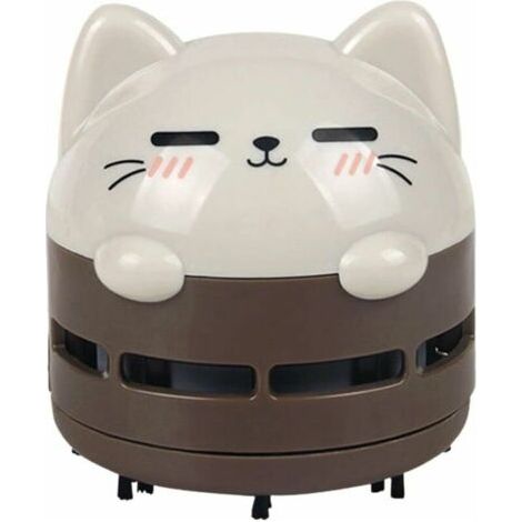 XVX Mini aspirateur de bureau, mini aspirateur à miettes, aspirateur sans fil à faible bruit et économie d'énergie USB rechargeable pour le nettoyage des miettes, Brown (1/4)