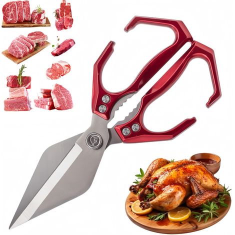 Forbici da cucina multifunzionali e robuste, forbici per pollame ultra affilate e a basso impatto ambientale, forbici da cucina professionali e multifunzionali. (1/5)