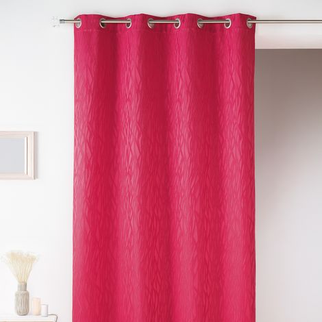 Rideau tamisant en jacquard imprimé Fuchsia 135x260 cm