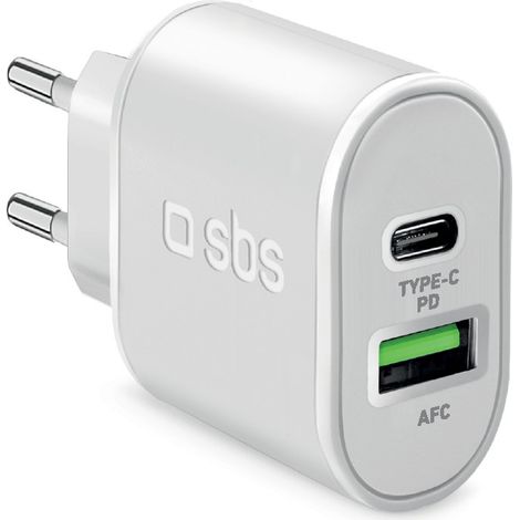 SBS Caricabatterie caricatore 20 Watt Ricarica ultra rapida e due porte USB (1/5)