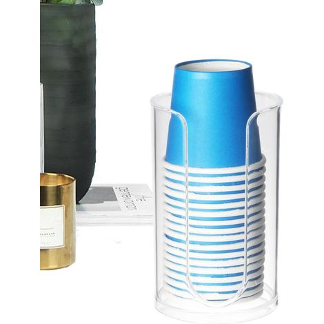 Organizador dispensador de vasos de agua para baño: sistema extraíble, almacenamiento integrado para restaurantes/cocinas. (1/5)