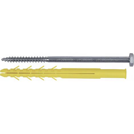 6 Chevilles longues CQLT D. 10 x 240 mm + Tirefond D. 7 x 240 mm - Tête hexa. 13 mm - Zingué