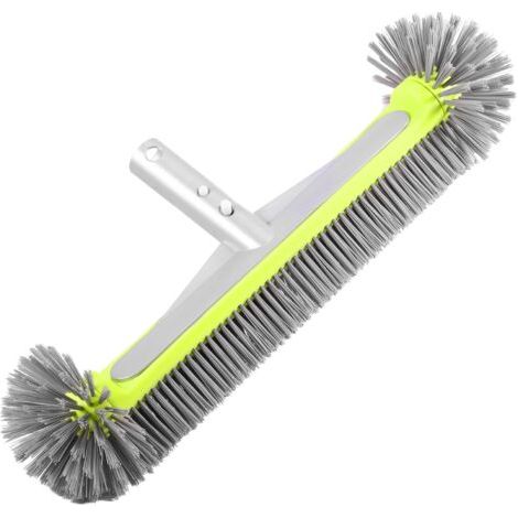 Ede Brosse professionnelle robuste pour murs et carrelages de piscine, tête de brosse ronde de 44,5 cm avec manche en aluminium robuste, poils en nylon de qualité supérieure avec clip EZ (1/5)