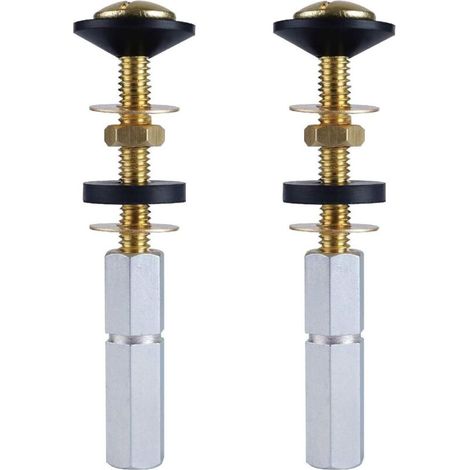 Two-piece toilet tank bolt kit, heavy-duty bolts, solid brass toilet tank bolts, easy to install