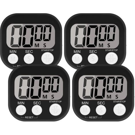 4 Minuteur, Écran LCD, Alarme Forte, Magnétique, Cuisine Étude