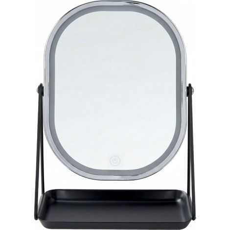 Specchio LED make up da tavolo 20 x 22 cm argento Dordogne