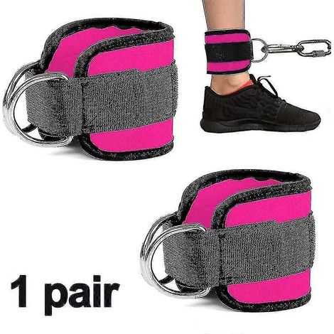 Sangle de cheville pour machines à câbles, extensions de jambes, exercices pour les fessiers-Rose red