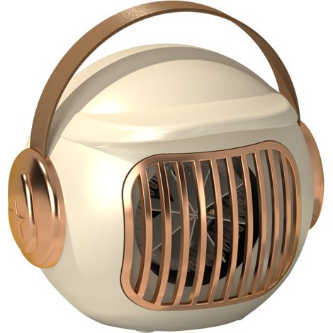 Mini portable auxiliary heater, 500 watts, suitable for camping (indoor use), with tip-over protection (off-white). (1/4)
