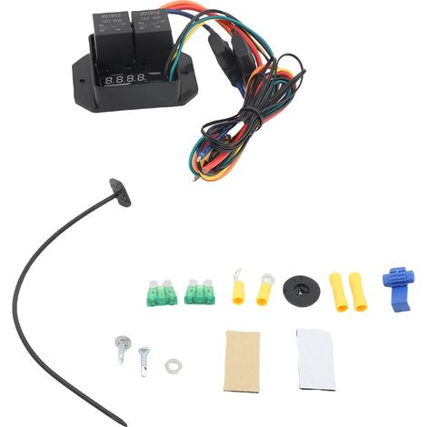 Kit contrôleur ventilateur radiateur électrique numérique – Plage température réglable 104-230°F affichage LED temps réel DC12V (1/4)