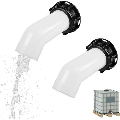 2 PCS Bec de Vidange avec Ecrou IBC, Buse de Vidange IBC, Vanne Cuve 1000L Robinet Cuve 1000L, S60x6 de RéServoir Buse Bouchon de Valve pour Réservoir d'eau de Jardin (1/5)