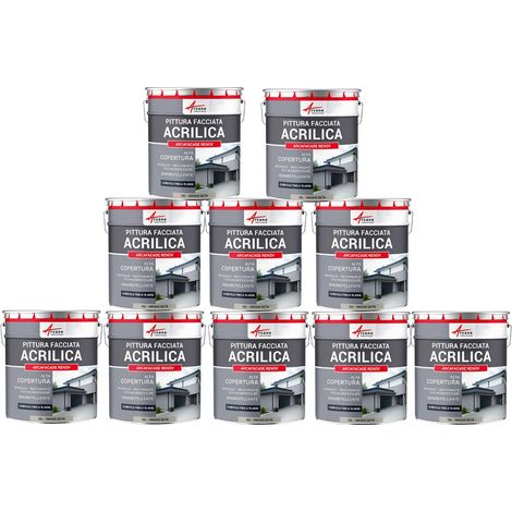 Pittura acrilica per esterni: per facciate esterne e stucco - ARCAFAÇADE RENOV - 10 x 10 L Grigio Seta - RAL 7044 - ARCANE INDUSTRIES