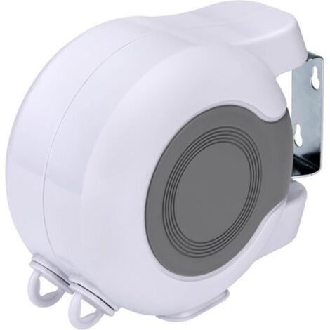 Étendoir À Linge À 2 Câbles Rétractables Extensible 26m (13m×2) – ABS+PVC, Rotation 180°, Charge 15 Kg, Corde 2.9 Mm, Blanc/Gris (1/5)