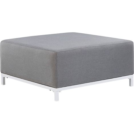 Rivestimento in poliestere grigio ottomana Gambe in alluminio bianco Rovigo