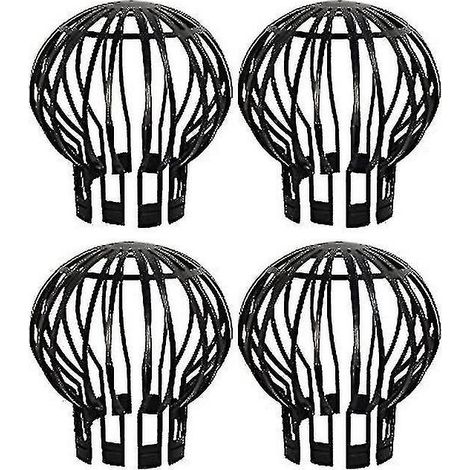 Lot de 4 filtres et crépines pour gouttières, empêchant l'obstruction (l'enchevêtrement) par les feuilles, les débris, les branches et la mousse du toit. (1/5)