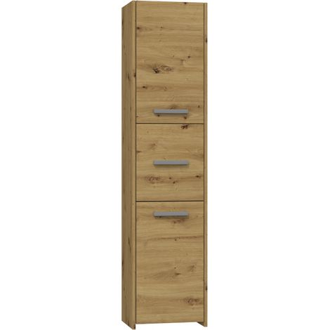 CDF Badschrank S43 Farbe: Eiche Artisan Moderner Badezimmerschrank Ablagefläche Geräumige Einlegeböden Türen Einfache Montage (1/3)