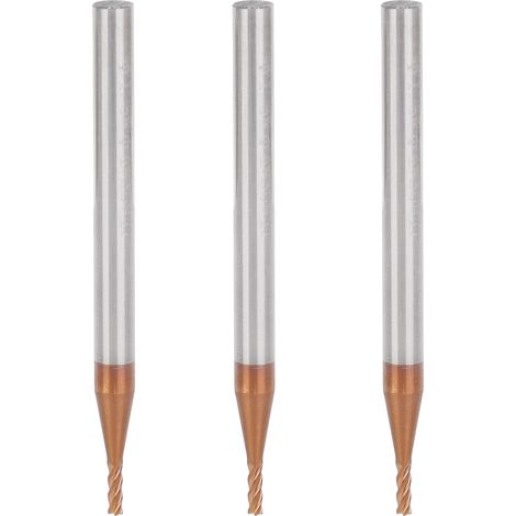 3 Pièces Fraises Carbure 4 Dents pour CNC - Outil de Coupe 1.5mm x 50mm en Acier Tungstène (1/5)