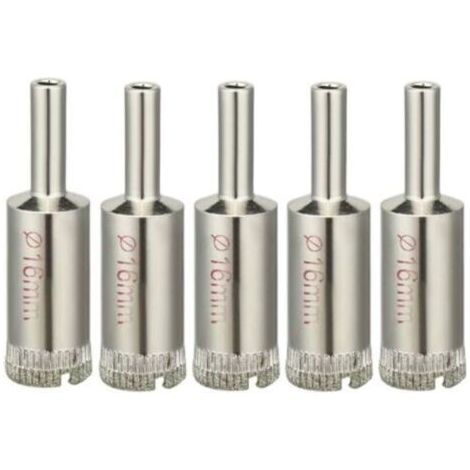sourcingmap 5pcs Trépan Diamant Foret Scie Cloche 16mm diamant enduit Scie Cloche pour verre carreaux céramique marbre roche porcelaine (1/5)