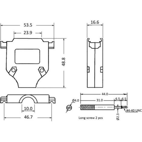 Capot Sub-D - 25 Pôles - Alliage De Zinc Moulé Sous Pression - Angle D'Ouverture 180° - Métal - 1 Pièce (1/3)