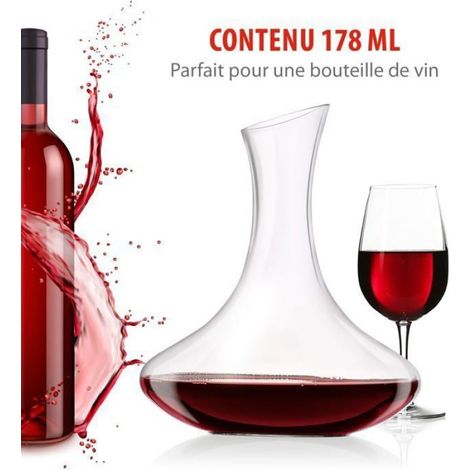 Carafe Vin,Decanteur Aérateur à Vin pour le Vin, Carafe à Vin 1,78 litres,Carafe à Vin Originale,Carafe à Vin Rouge (1/4)