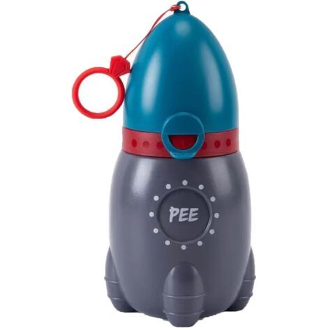 Urinal d'urgence unisexe, pot pour enfants, pot pour la route, toilettes de voyage pour enfants, pot à emporter - Robuste, portable, pratique et facile à nettoyer - Bleu, 370 ml (1/5)