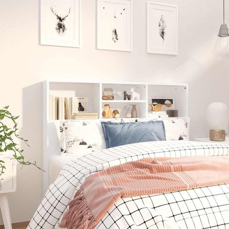 vidaXL Mueble cabecero blanco 120x19x103,5 cm (1/5)