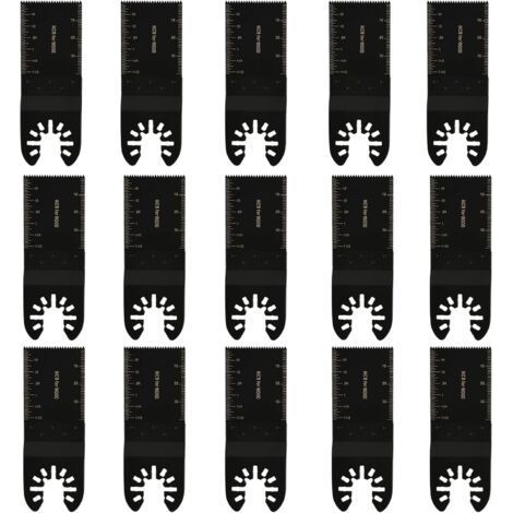 FENOPLASTICA15 Pcs Lame Outil Multifonction, 34mm Lame Scie Oscillante, Lame de Scie Oscillante Multifonctions Universelle pour Outils Multifonction Oscillants Bois Plastique Accessoires (1/5)