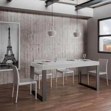 Tavolo TECNO 90X160 Bianco Frassino allungabile a 264 cm (1/2)