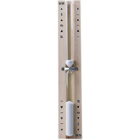 Sablier de sauna de 15 minutes, sablier de sauna rotatif en bois avec horloge en verre et sable (1/4)