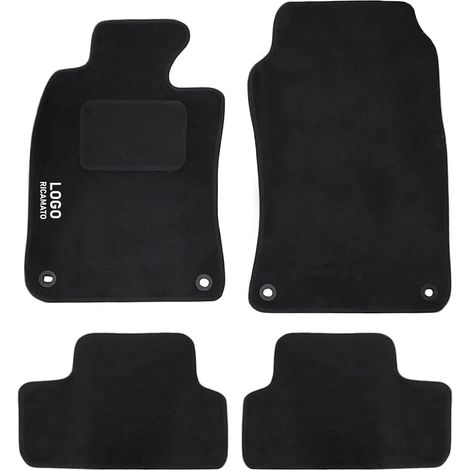 Lupex Shop Tappetini auto compatibili per Mini, con 2 clip di fissaggio, in moquette nera, anteriori e posteriori (1/4)