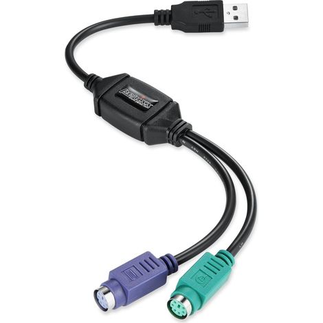 PERIPRO-401 PS/2-zu-USB-Adapter – für Tastatur und Maus mit PS/2-Schnittstelle – Unterstützt KVM-Switches mit PS/2-Anschluss – Integrierter USB-IC (1/5)