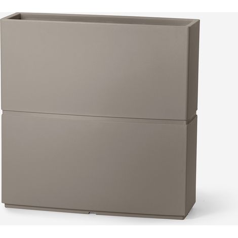 Fioriera rettangolare alta da giardino in polietilene Dune - Beige