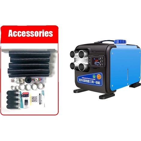 Calefactor para coche, mando a distancia inalámbrico, funcionamiento multivoltaje, azul (1/2)