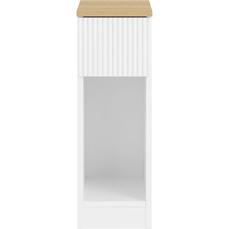 SoBuy Nachttisch schmal Nachtschrank Beistelltisch mit Schublade und Ablage Nachtkästchen Nightstand für Schlafzimmer Wohnzimmer Weiß B20 x T35 x H60 cm FBT111-W