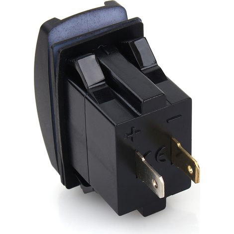 Chargeur de voiture avec deux ports USB à LED bleues 12V-24V CC, doté d'un interrupteur à bascule Carling ARB, 5V 3,1A. (1/5)