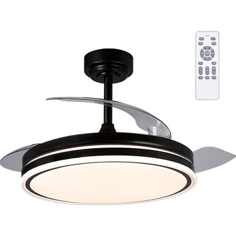 Ventilatore a pale pieghevoli LED Nero Muschio 72W 7920Lm CCT Dim (1/5)
